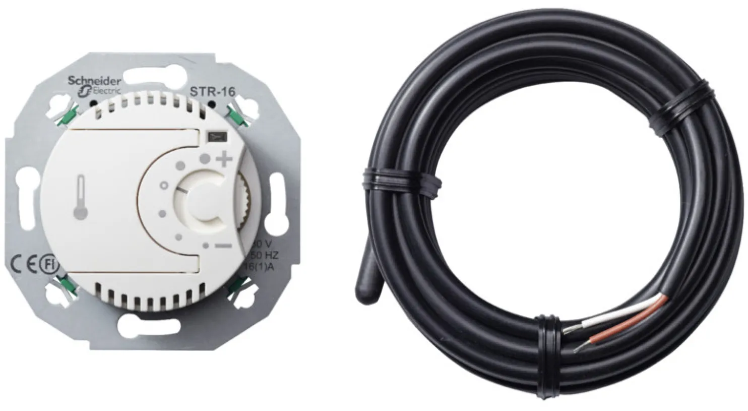 Lattiatermostaatti Schneider Electric Renova LTF 16A, valkoinen