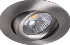 LED-alasvalo Airam Compact Ø90x40 mm IP44 7W/830 himmennettävä suunnattava satiini nikkeli