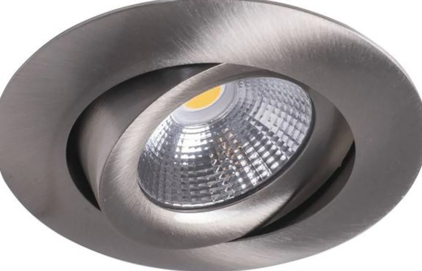 LED-alasvalo Airam Compact Ø90x40 mm IP44 7W/830 himmennettävä suunnattava satiini nikkeli