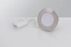 LED-alasvalo Malmbergs MD-232 10W, IP44, satiinikromi