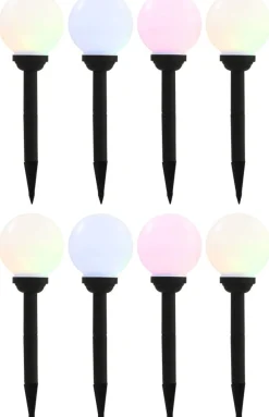 Led-aurinkokennovalaisin 8kpl väriä vaihtava pyöreä 15cm rgb