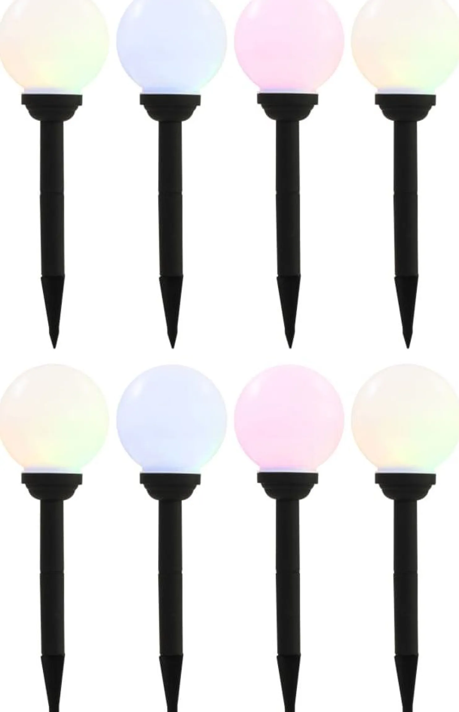 Led-aurinkokennovalaisin 8kpl väriä vaihtava pyöreä 15cm rgb