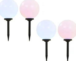 Led-aurinkokennovalaisin 4kpl väriä vaihtava pyöreä 30cm rgb