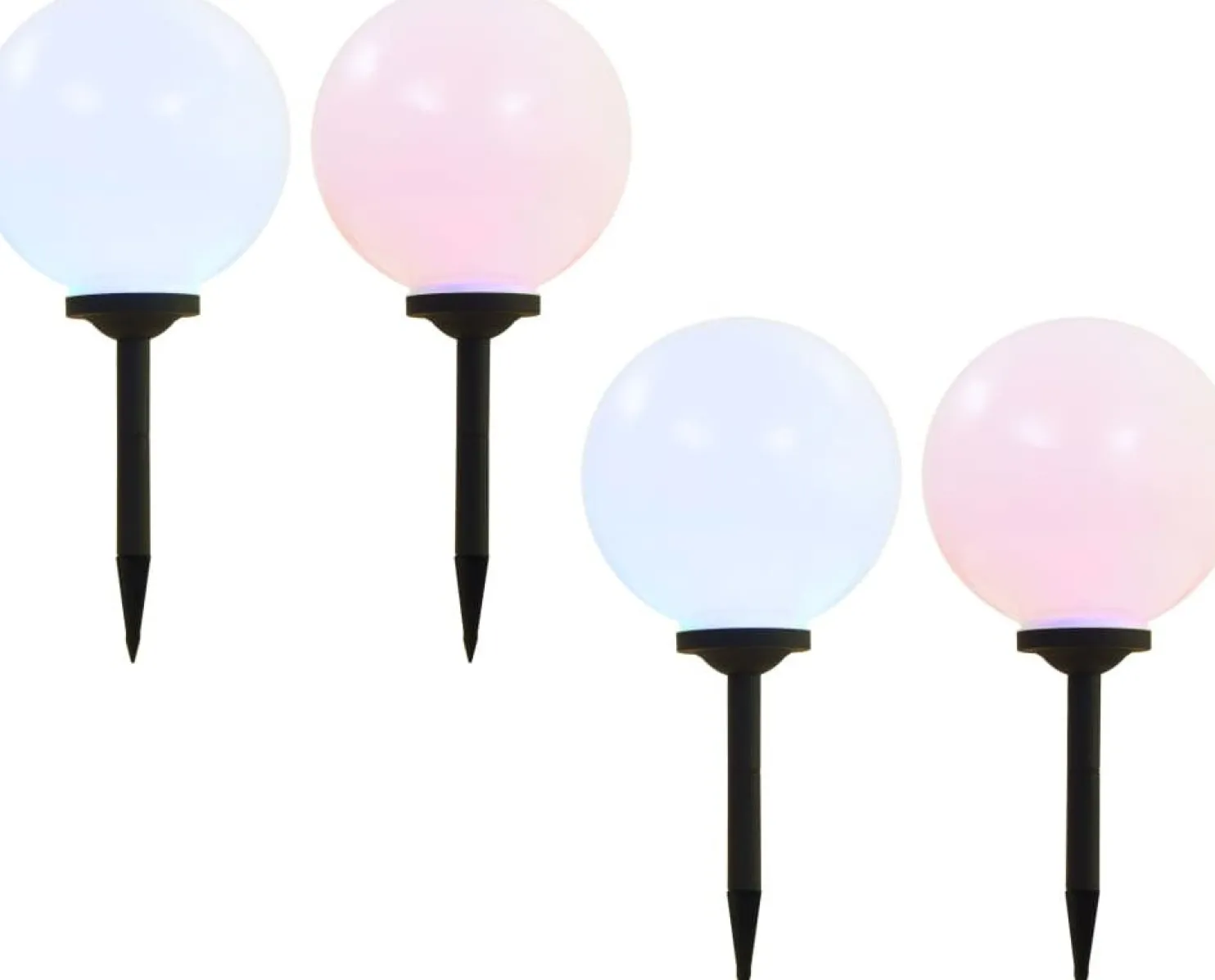 Led-aurinkokennovalaisin 4kpl väriä vaihtava pyöreä 30cm rgb