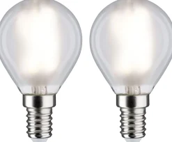 LED-filamenttilamppu Paulmann Drop, E14, 470lm, 4.8W, 4000K, matta, 2kpl
