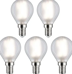 LED-filamenttilamppu Paulmann Drop, E14, 470lm, 4,8W, 4000K, matta, 5kpl