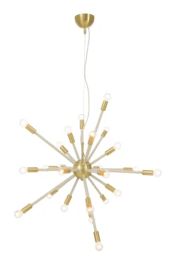 LED-kattokruunu Aneta Lighting Ray valkoinen/mattamessinki