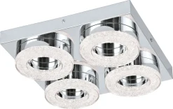 LED-katto-/seinävalaisin Eglo Fradelo 280x280mm 4-osainen kromi kristalli 95664