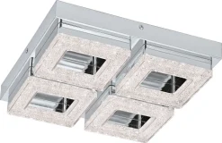 LED-katto-/seinävalaisin Eglo Fradelo 280x280mm 4-osainen kromi kristalli 95657