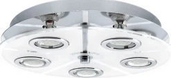 LED-kattovalaisin Cabo Ø 350x70 mm kromi/kirkas/valkoinen