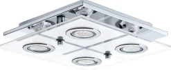 LED-kattovalaisin Cabo 290x290x70 mm kromi/kirkas/valkoinen