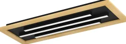 LED-Kattovalaisin Eglo Tirrenara 78x30,5cm värivaihto + kaukosäädin musta/puu