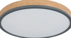 LED-kattovalaisin Globo Doro, 2700-6500K, himmennettävä, harmaa/puu, eri kokoja