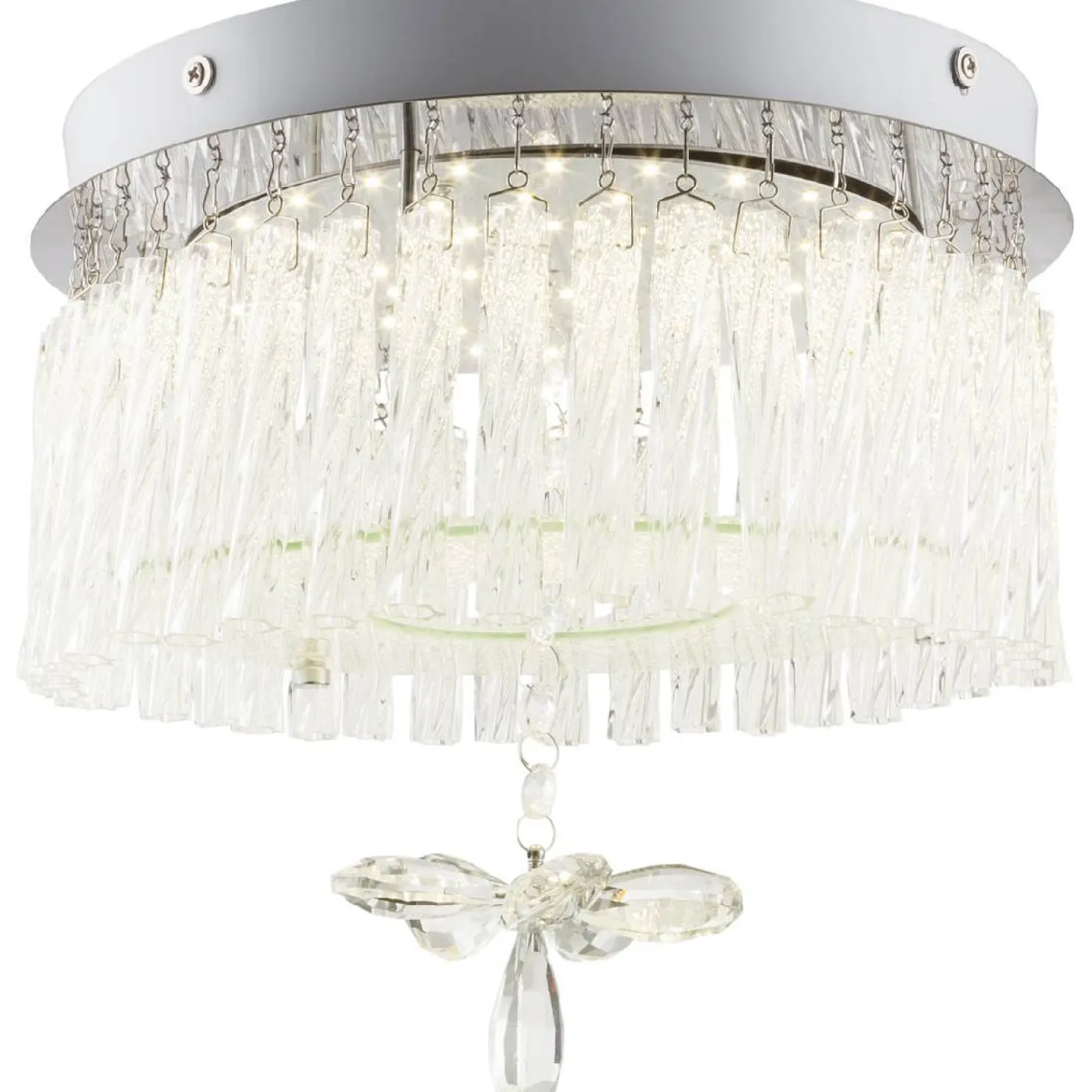 LED-kattovalaisin Globo Mathilda Ø28cm 12W kromi