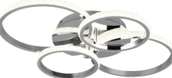 LED-kattovalaisin Trio Cires, kromi/kristalliefekti, 4000K