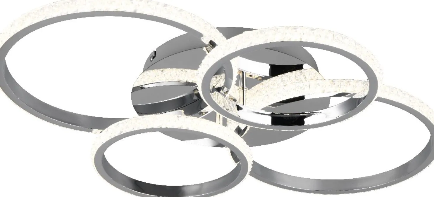 LED-kattovalaisin Trio Cires, kromi/kristalliefekti, 4000K