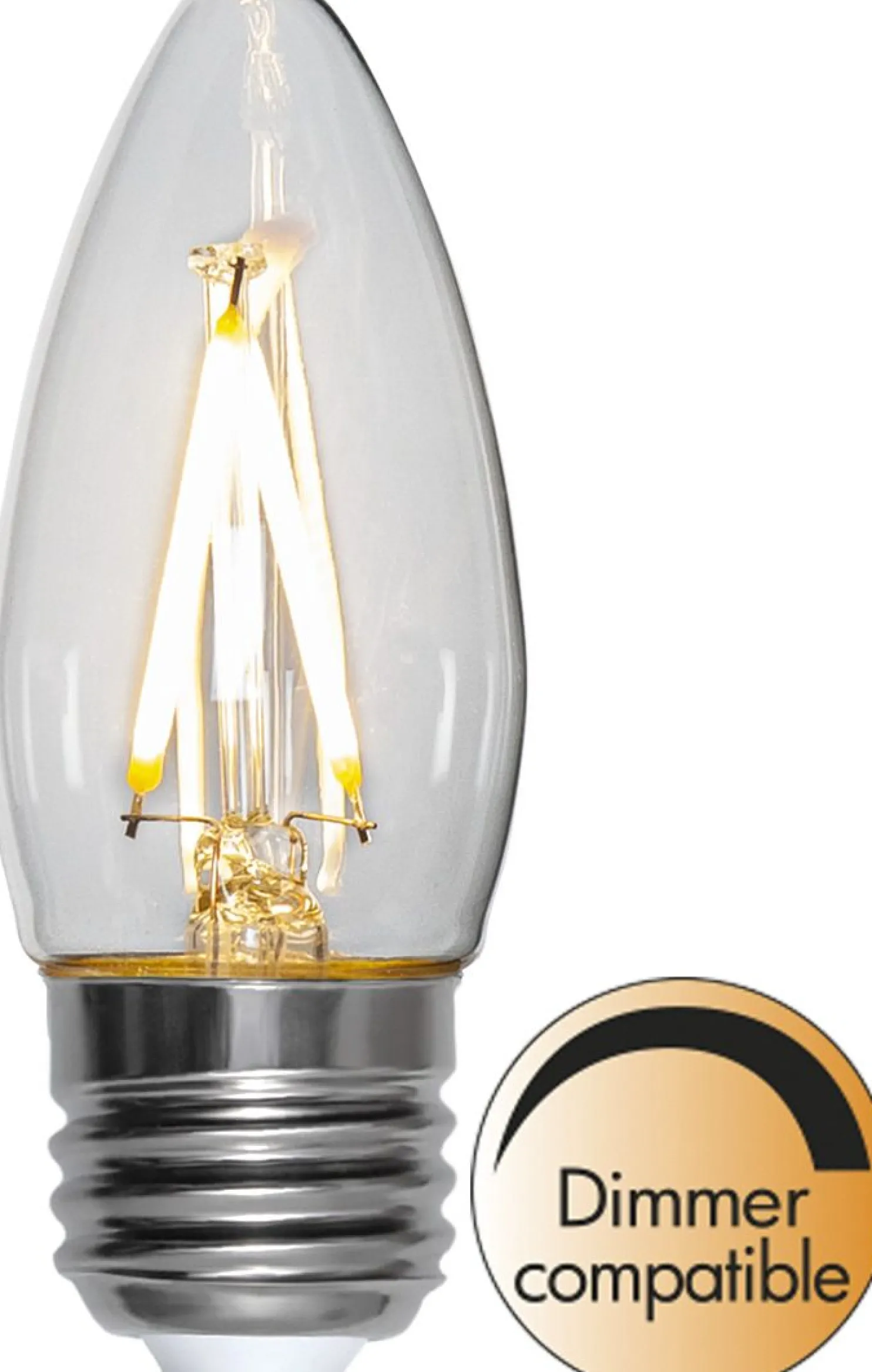 LED-lamppu Star Trading Clear Filament 351-31, Ø35x92mm, E27, C35, 2.5W, 2700K, 250lm