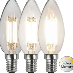 LED-lamppu Star Trading Clear Filament 3-step 354-93-1, Ø35x98mm, E14, C35, 4.2W, 3000K