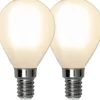 LED-lamppu Star Trading Frosted Filament 339-09, Ø45x80, E14, P45, 2.5W, 2700K, 250lm, 2kpl