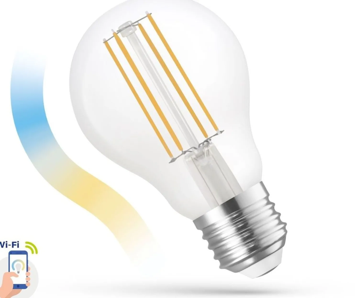 LED-älylamppu Spectrum E27 5W 230V COG CCT+DIM Wi-Fi 3000-6000K kirkas