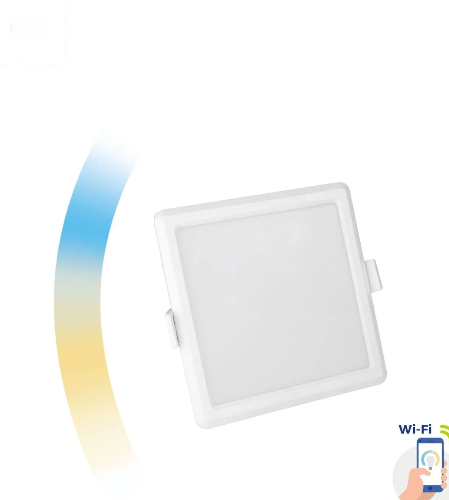 LED-paneeli Spectrum Algine Cct+Dim Wi-Fi Smart neliö upotettava, valkoinen, eri kokoja