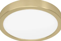 LED-Plafondi Eglo Fueva 5 harjattu messinki/valkoinen pyöreä eri kokoja