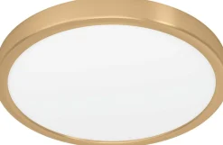 LED-Plafondi Eglo Fueva 5 harjattu messinki/valkoinen pyöreä eri kokoja