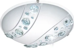 LED-plafondi Eglo Nerini Ø315mm valkoinen kristalli 95576
