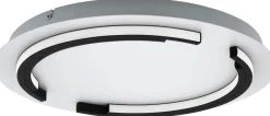 LED-Plafondi Eglo Zampote 25W Ø42cm himmennettävä valkoinen/musta