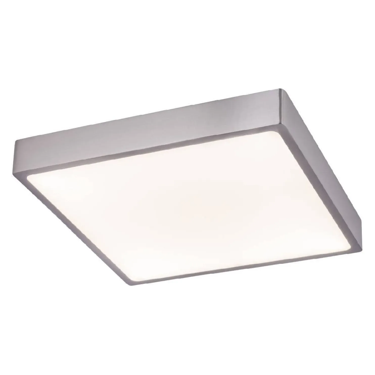 LED-plafondi Globo Vitos 22x22cm 28W himmennettävä mattanikkeli