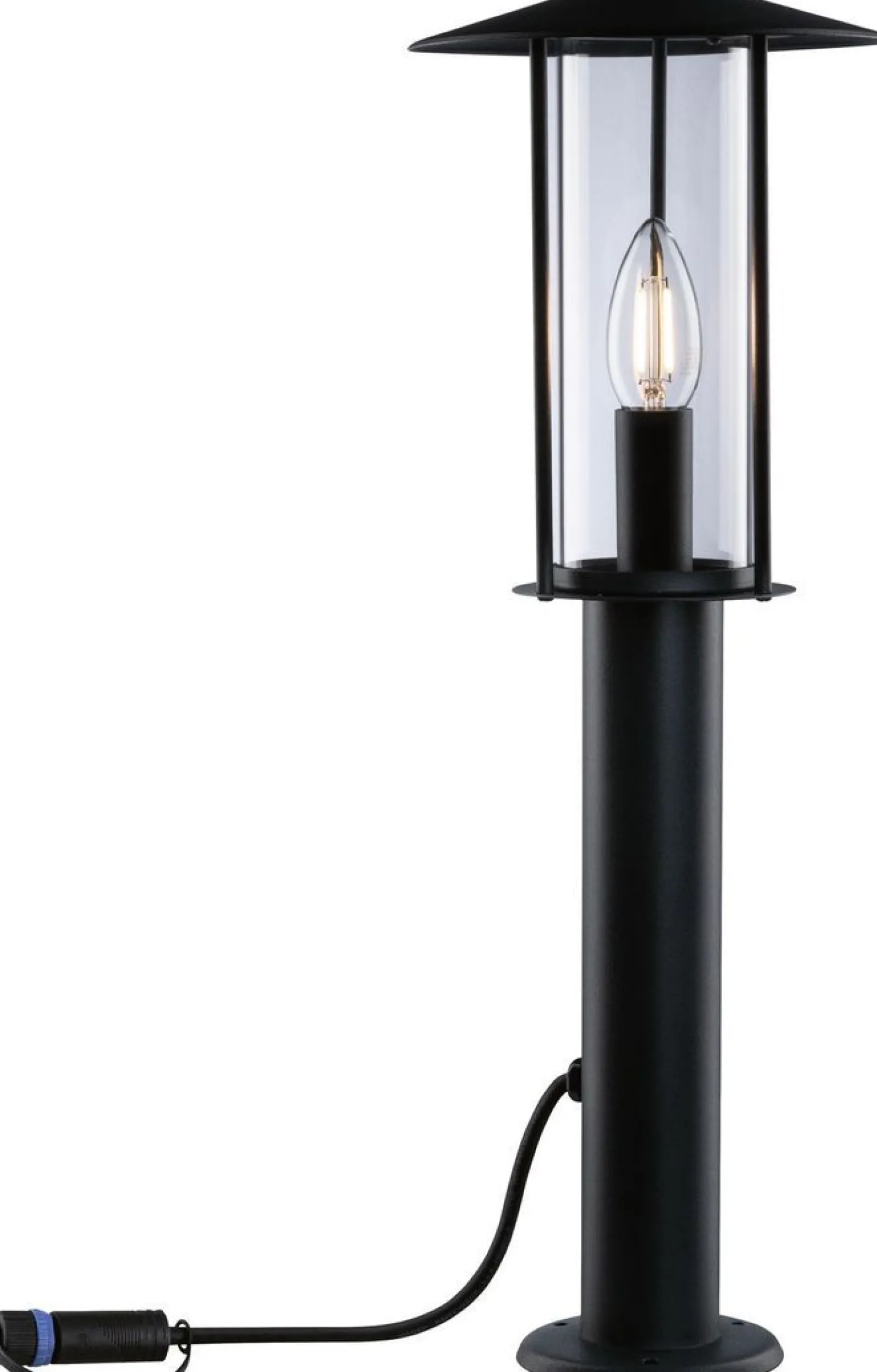 LED-pollarivalaisin Paulmann Plug & Shine Classic, IP44, 3000K, antrasiitti