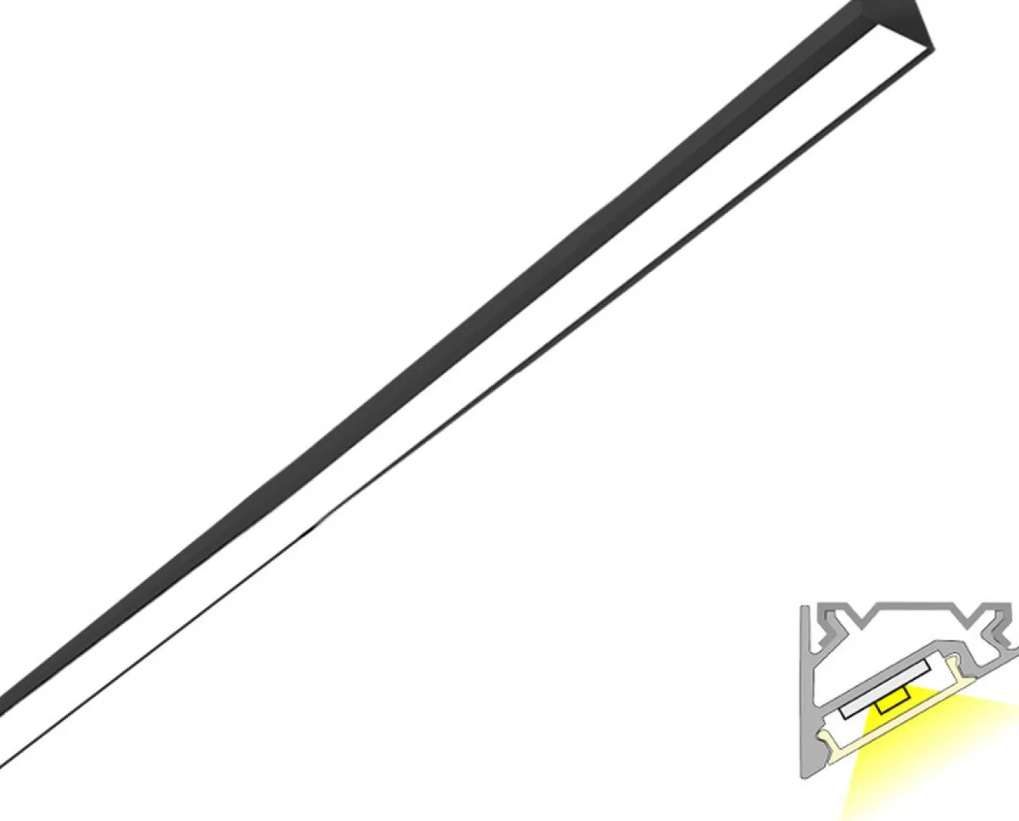 LED-profiili Limente LED-LUXOR 40 CCT LUX 2700-6000K 58W musta 4m
