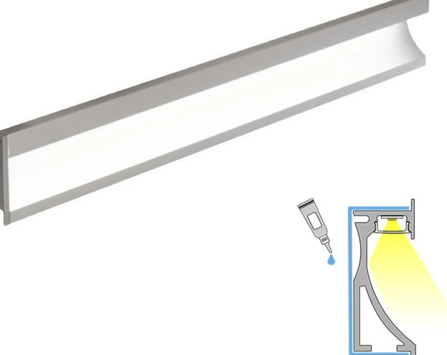 LED-profiili Limente LED-Wall 40 CCT 2700-6000K 4m 29W alumiini