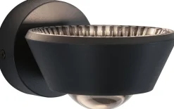 LED-seinävalaisin Paulmann Sabik, IP44, 2700K, himmennettävä, musta