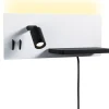 LED-seinävalaisin Paulmann Serra Right, USB C, 2700K, himmennettävä, mattavalkoinen/mattamusta