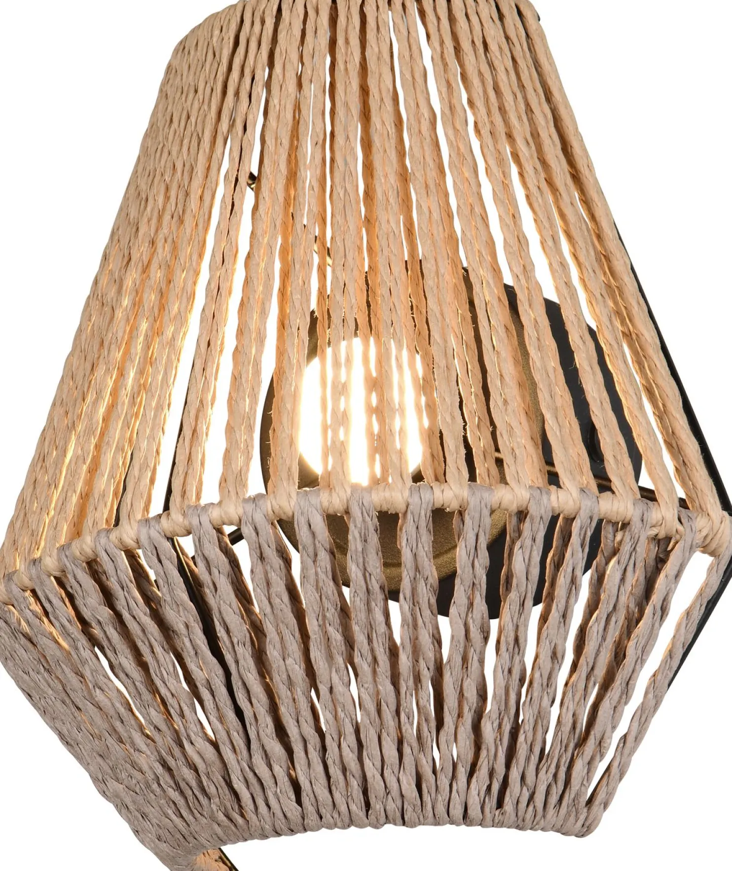 LED-seinävalaisin Trio Lira, ruskea/paperinaru, ladattava