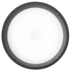 LED-ulkoseinävalaisin Airam Cestus Round, 20W/840, Ø261x140mm, IP65, antrasiitti/opaali