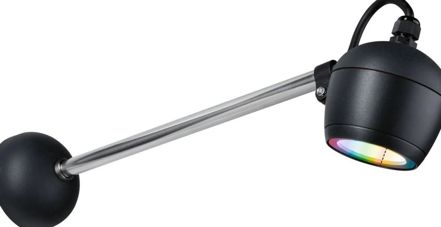 LED-ulkoseinävalaisin Paulmann Kikolo, Smart Home Zigbee 3.0, IP65, 90mm, RGBW+, antrasiitti