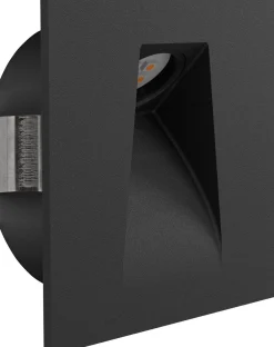 LED-Upotettava porrasvalaisin Eglo Mecinos 8x8cm musta