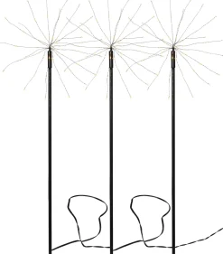 LED-valokoriste Star Trading Firework Outdoor, 3-osainen, musta