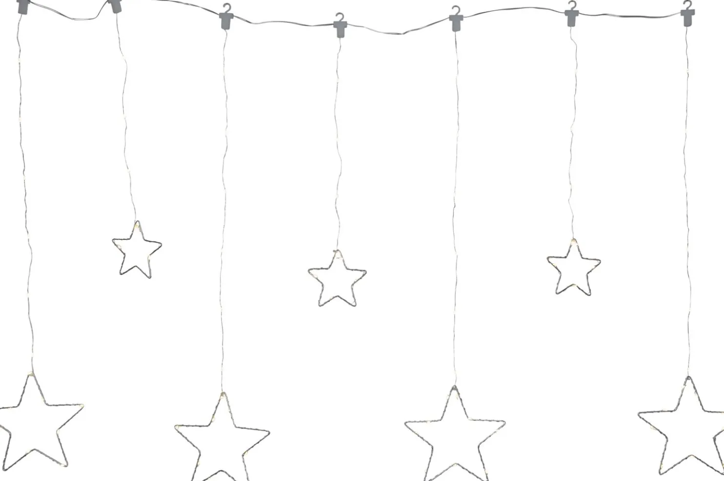 LED-valoverho Star Trading Dew Drop Stars, 120x80cm, hopea