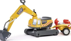 Leikkikaivinkone Falk Super Builder, perävaunulla, keltainen