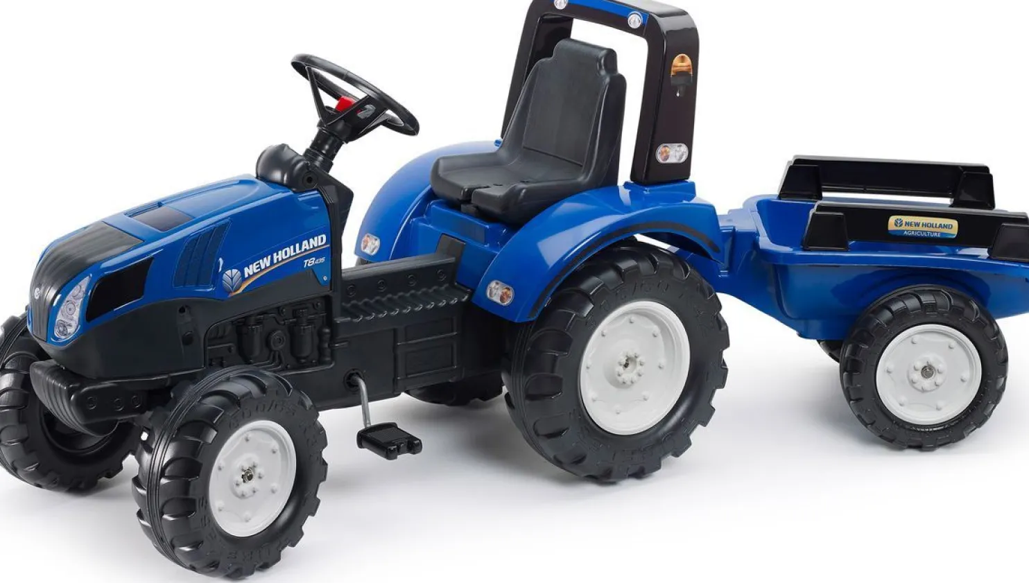 Leikkitraktori Falk New Holland, peräkärry, sininen