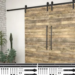 Liukuoven asennussarja 2 kpl 183 cm teräs musta