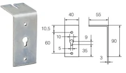 Liukuoven peitelaudan kannatin 407 FE/ZN