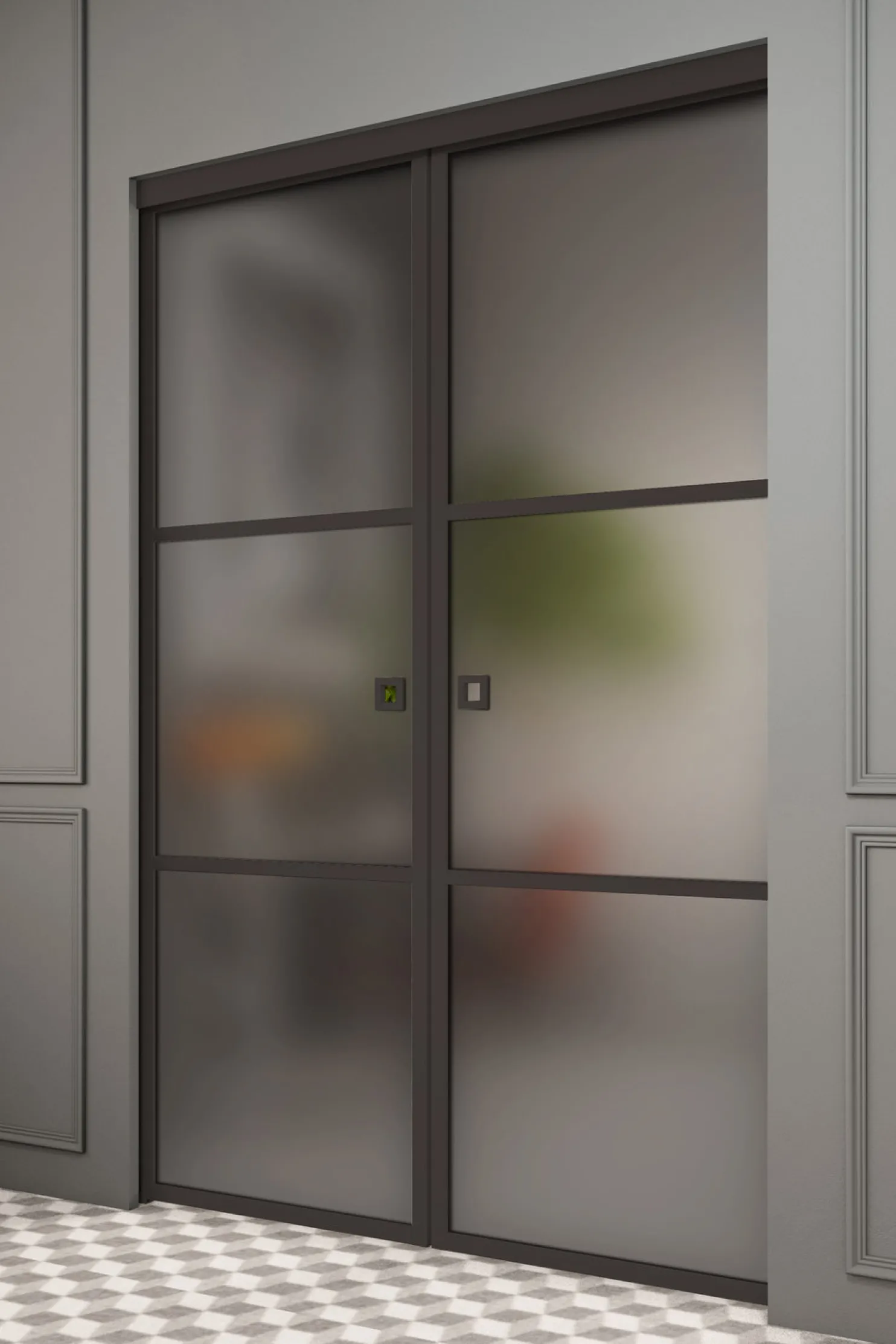 Liukuovet seinän sisään Hietakari Inne P2T Tokyo Pocketdoor, soft closing -mekanismilla, mittatilaus, eri vaihtoehtoja