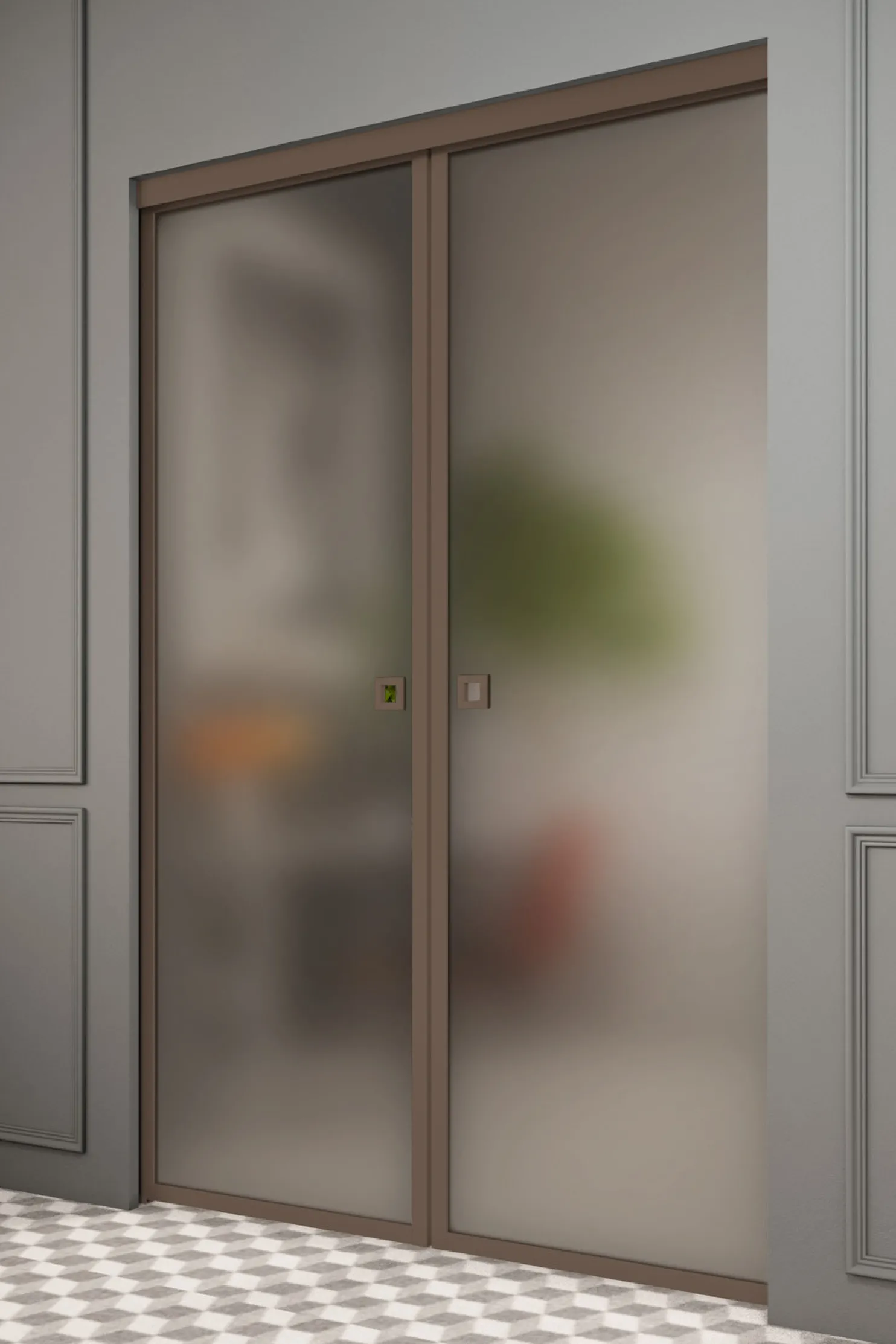 Liukuovet seinän sisään Hietakari Inne P2N New York Pocketdoor, soft closing -mekanismilla, mittatilaus, eri vaihtoehtoja