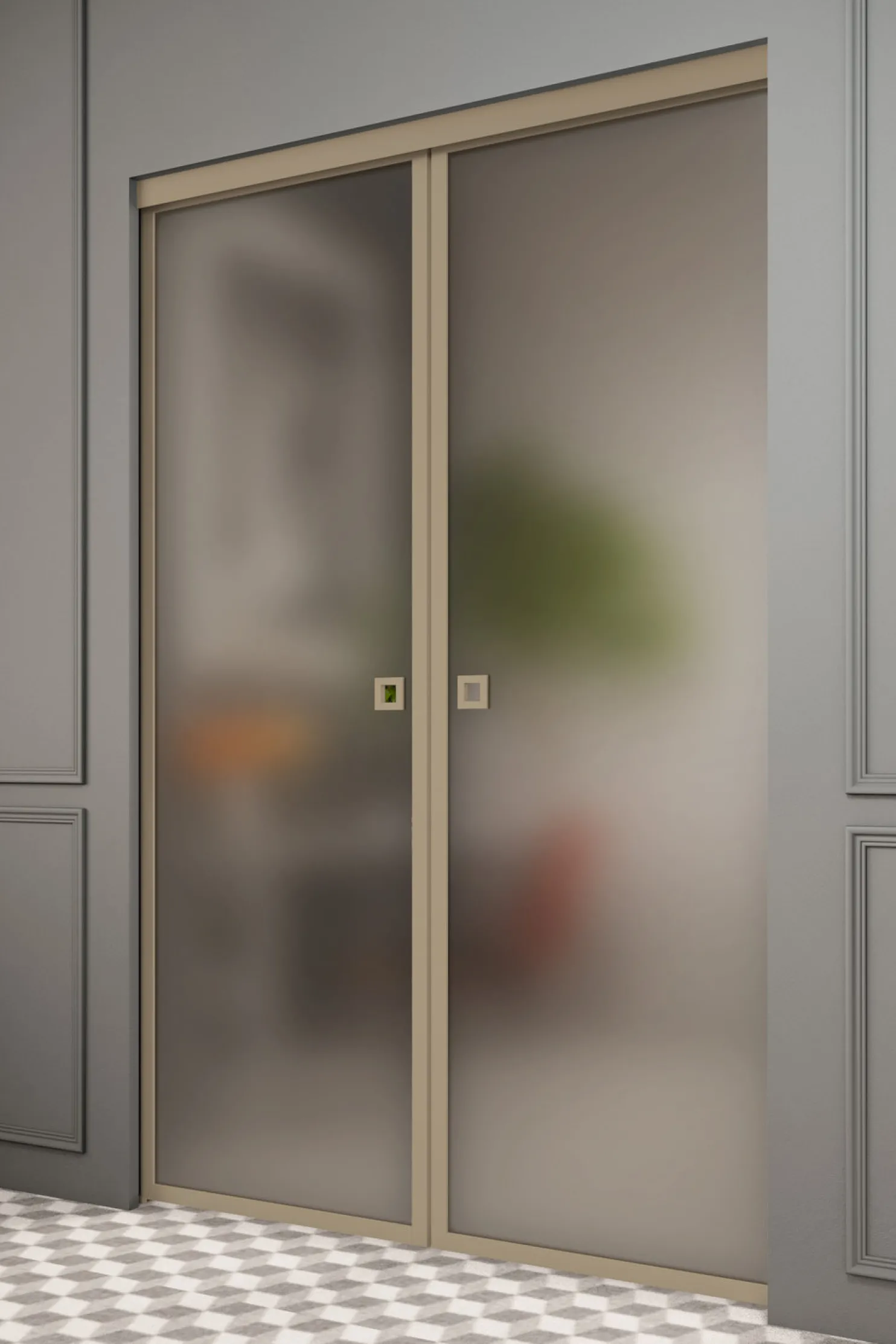 Liukuovet seinän sisään Hietakari Inne P2N New York Pocketdoor, soft closing -mekanismilla, mittatilaus, eri vaihtoehtoja