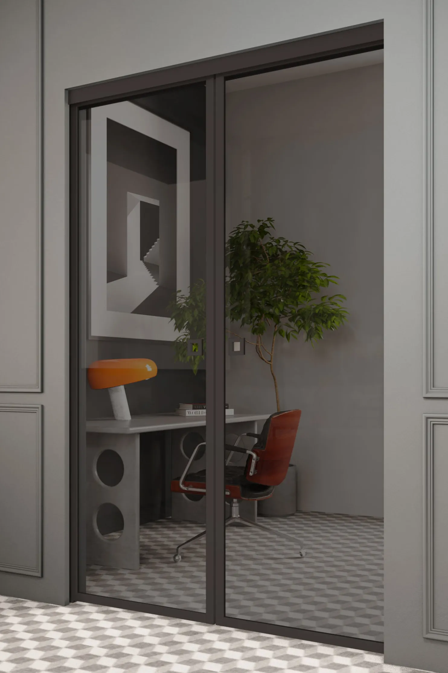 Liukuovet seinän sisään Hietakari Inne P2N New York Pocketdoor, soft closing -mekanismilla, mittatilaus, eri vaihtoehtoja
