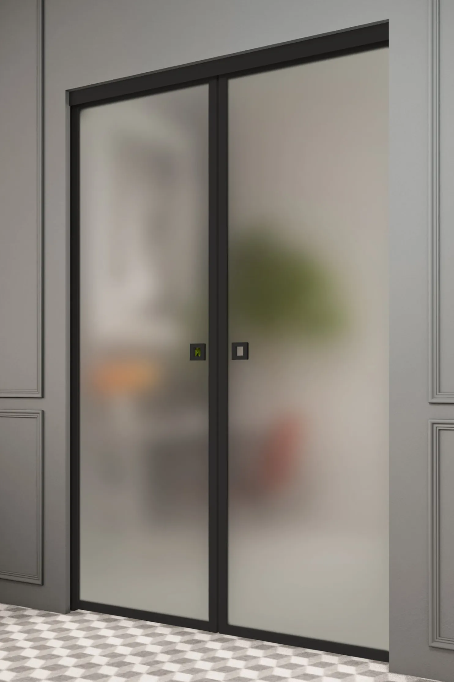 Liukuovet seinän sisään Hietakari Inne P2N New York Pocketdoor, soft closing -mekanismilla, mittatilaus, eri vaihtoehtoja
